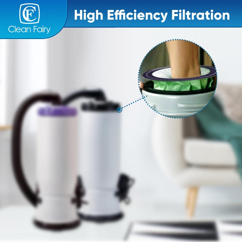 CF Clean Fairy أكياس مكنسة CF Clean Fairy 10 حزمة متوافقة مع موديلات ProTeam Coachvac MegaVac و Super CoachVac بديل للجزء #100331 كيس فلتر ميكرو 10Qt بطول 18 بوصة وعرض 7 بوصة - Image 3